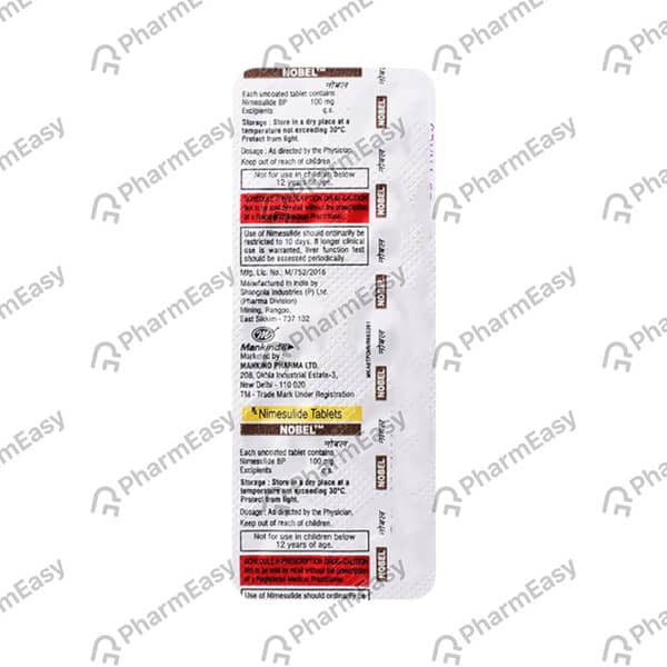 Nobel 100mg Strip Of 10 Tablets