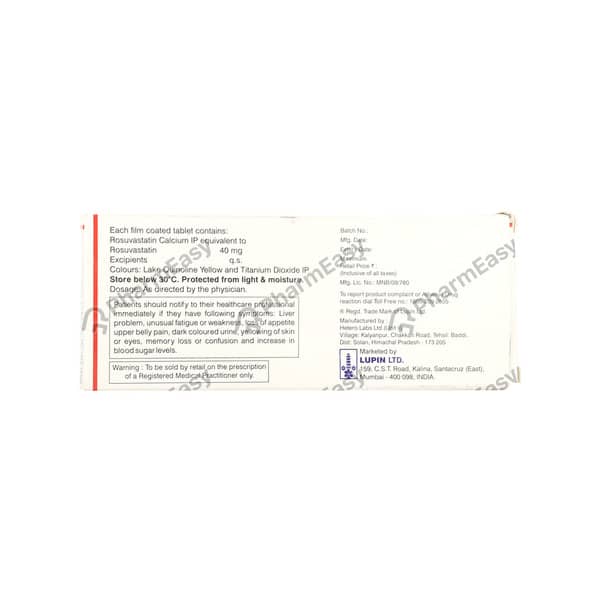 Novastat 40mg Strip Of 10 Tablets