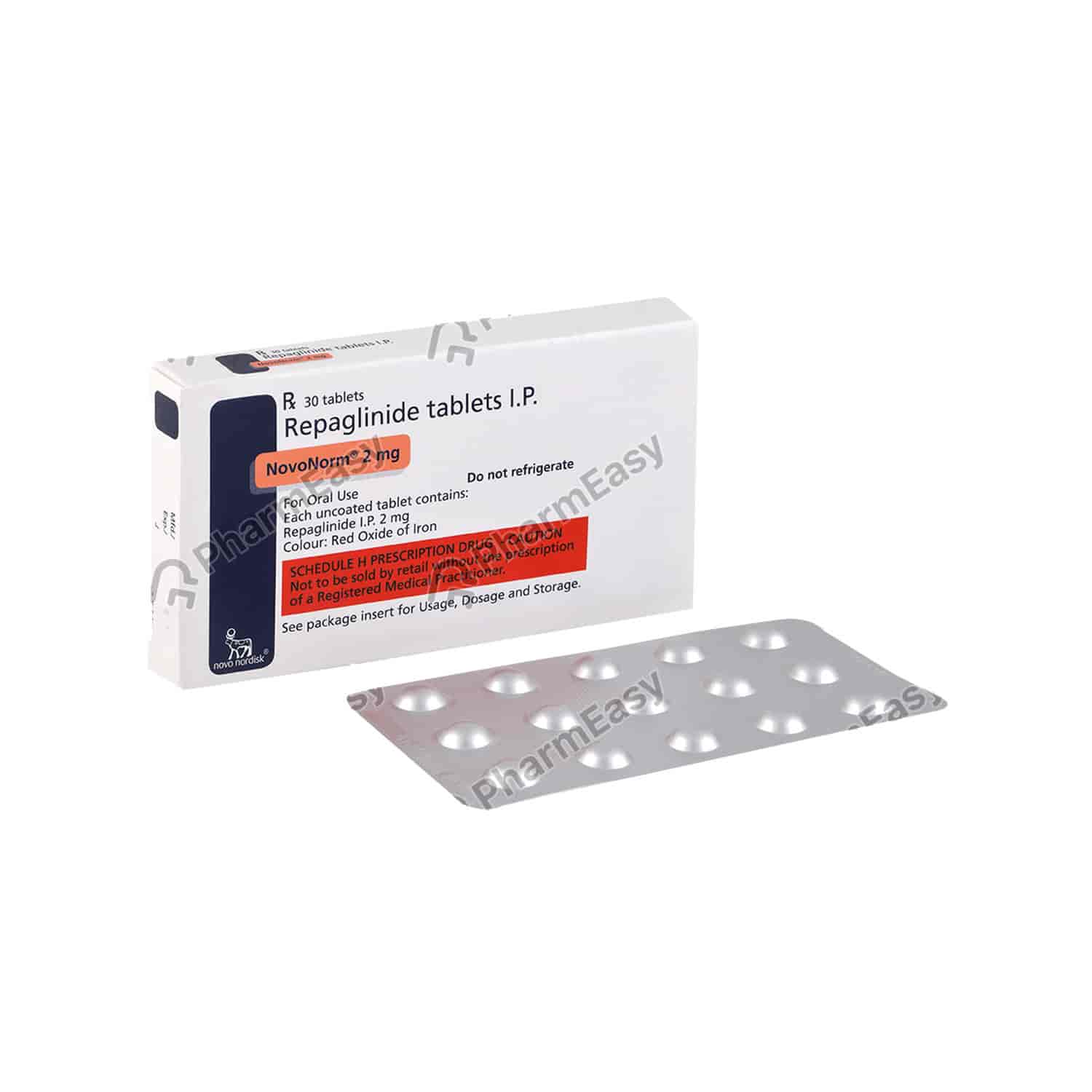 Buy Novonorm 2mg Strip Of 30 Tablets Online at Flat 18% OFF* | PharmEasy