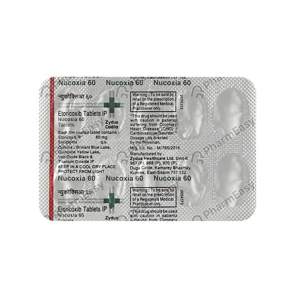 Nucoxia 60mg Strip Of 10 Tablets