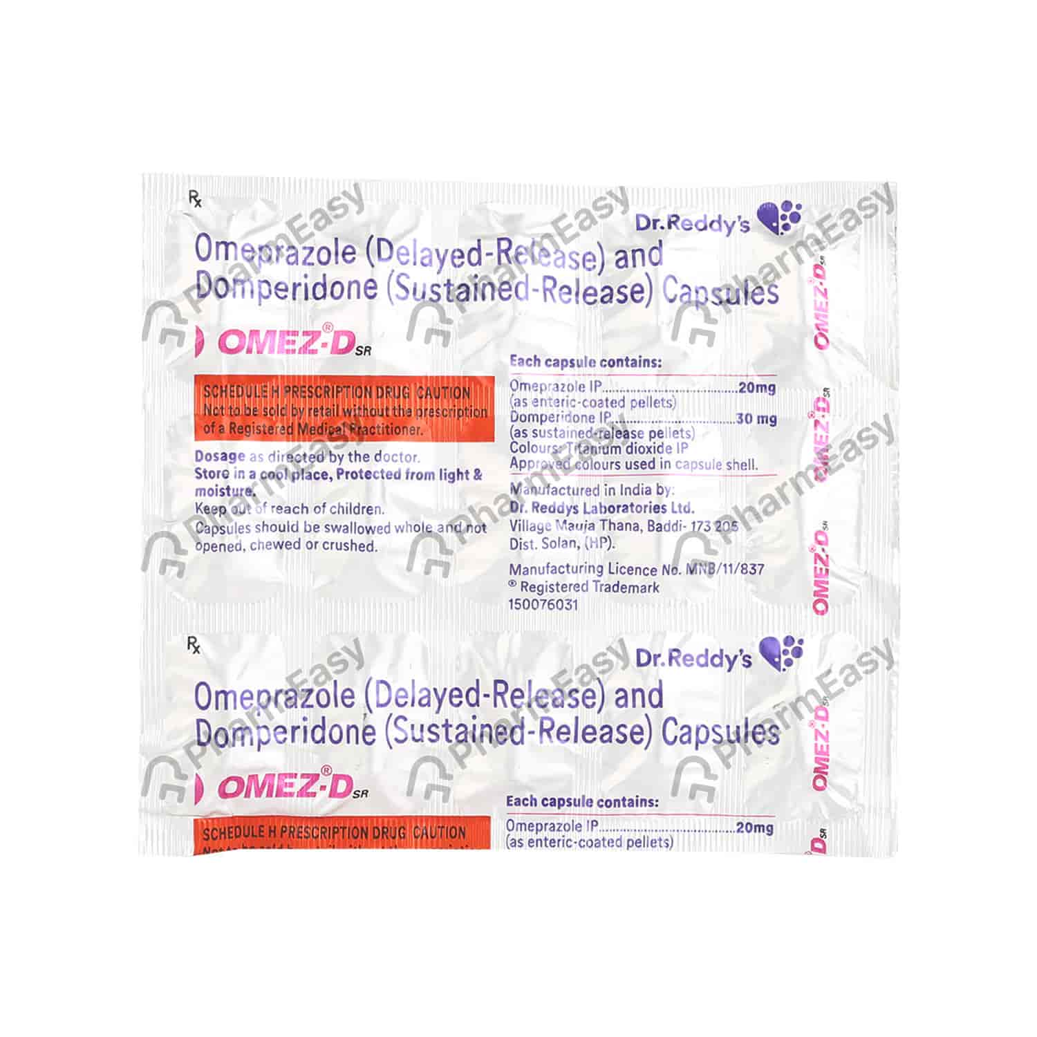Omez Dsr Cap 15`S - Uses, Side Effects, Dosage, Composition & Price ...
