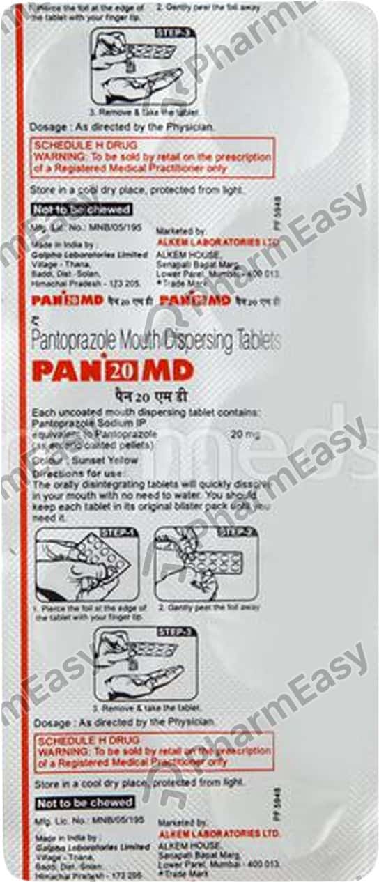 Pan Md 20 MG Tablet (10) Uses, Side Effects, Price & Dosage PharmEasy