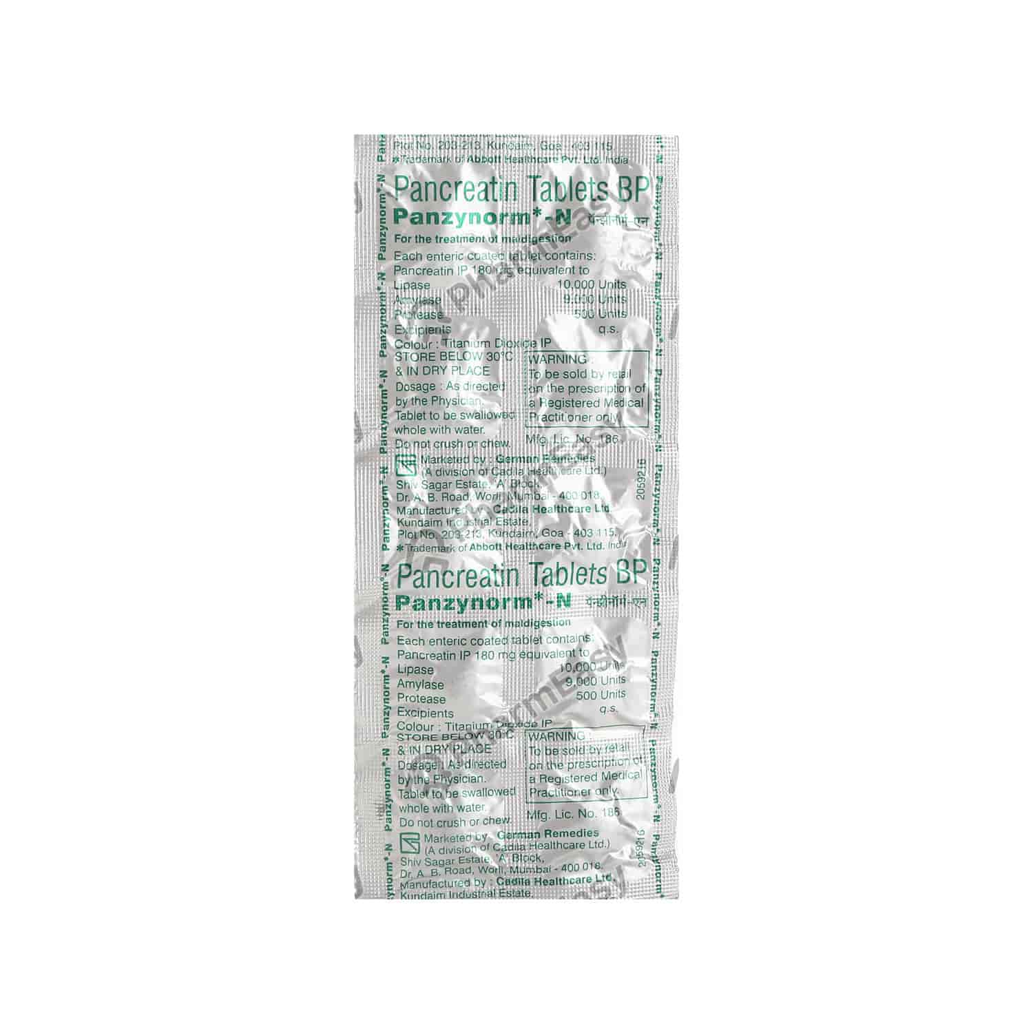 Buy Panzynorm N 180mg Tablet Online at Flat 18% OFF* | PharmEasy