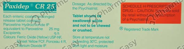 Paxidep Cr 25Mg Strip Of 10 Tablets
