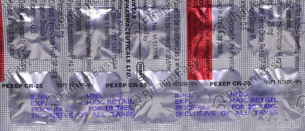 Pexep Cr 25Mg Strip Of 10 Tablets