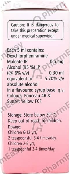 Polaramine Paediatric Bottle Of 60ml Syrup