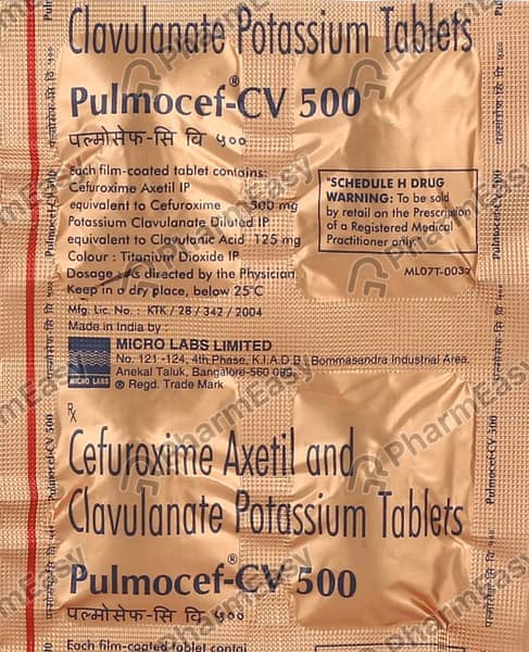 Pulmocef Cv 500mg Strip Of 4 Tablets