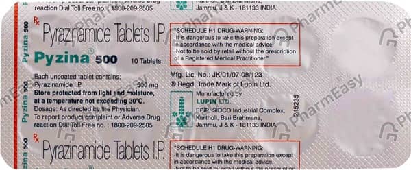 Pyzina 500Mg Strip Of 10 Tablets