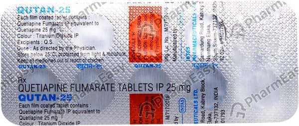 Qutan 25mg Strip Of 10 Tablets