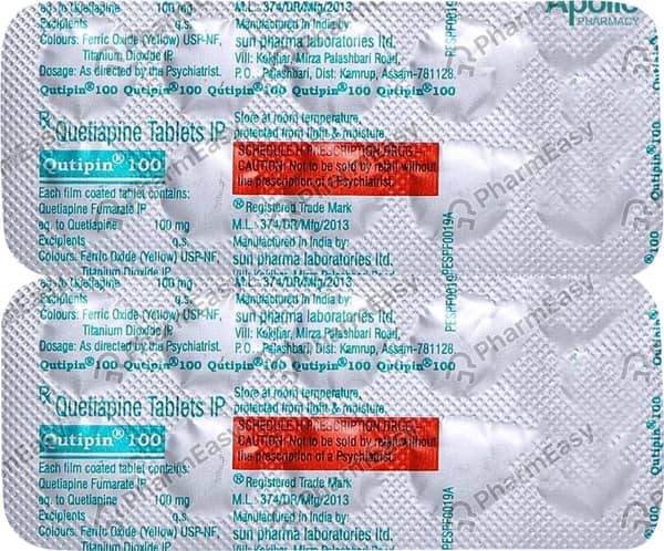 Qutipin 100mg Strip Of 10 Tablets
