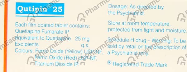 Qutipin 25mg Strip Of 10 Tablets