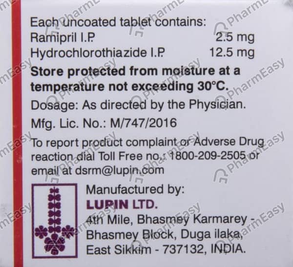 Ramistar H 2.5mg Strip Of 10 Tablets