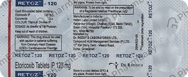 Retoz 120Mg Strip Of 10 Tablets