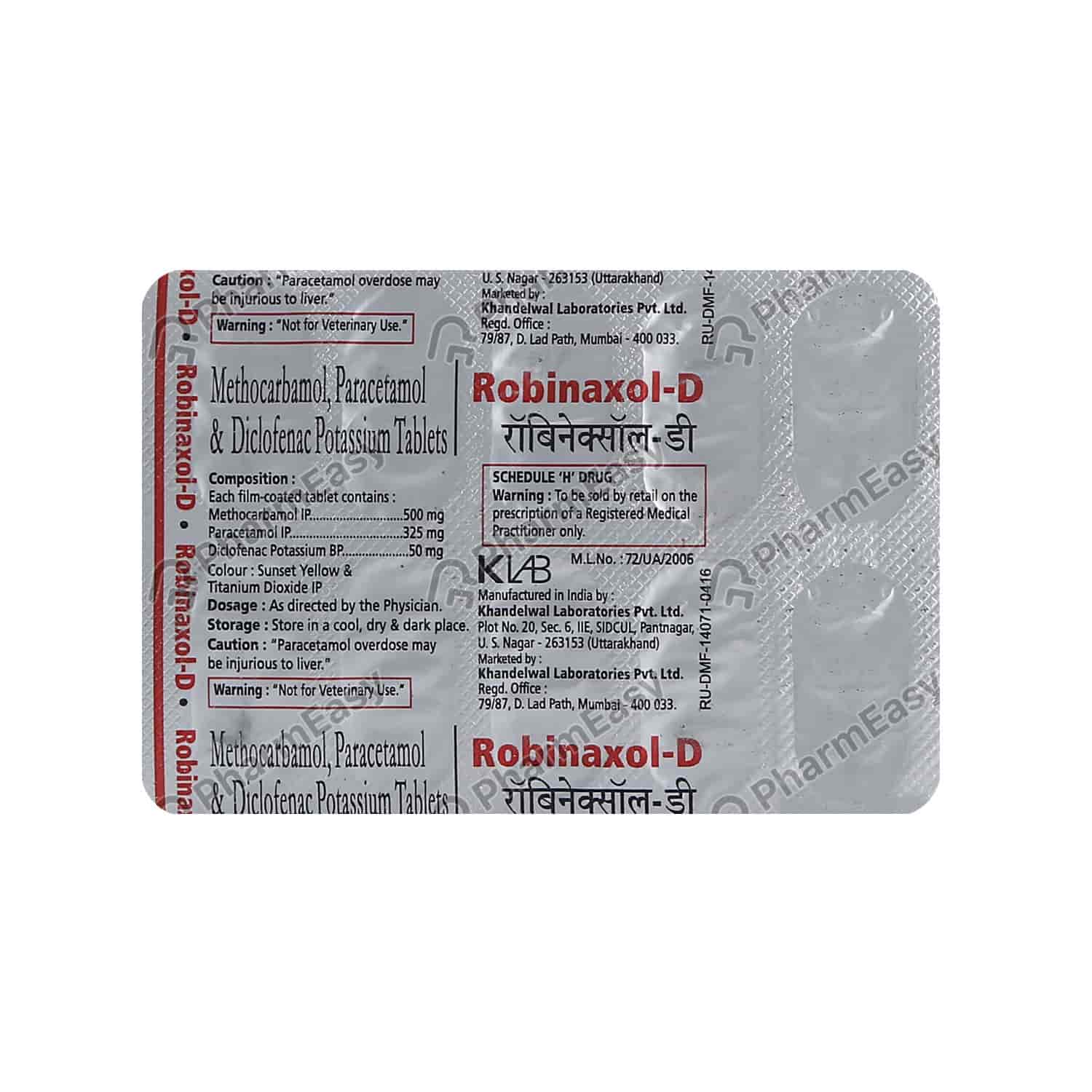 Buy Robinaxol D Tablet Online at Flat 18% OFF* | PharmEasy