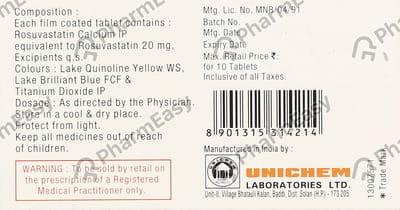 Rostar 20mg Strip Of 10 Tablets