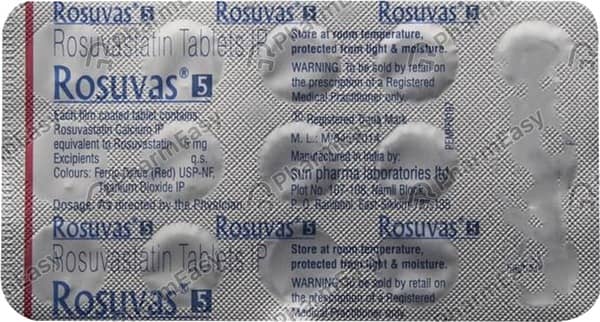 Rosuvas 5mg Strip Of 10 Tablets