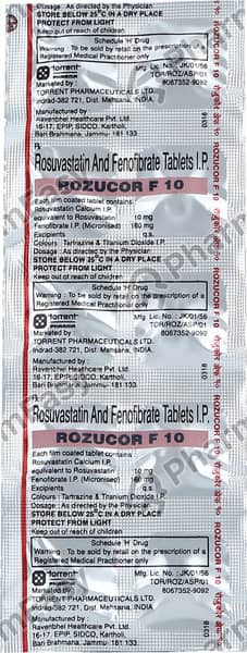 Rozucor F 10mg Strip Of 10 Tablets