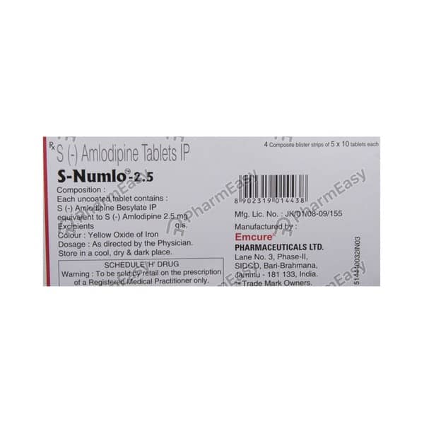 S Numlo 2.5mg Strip Of 10 Tablets