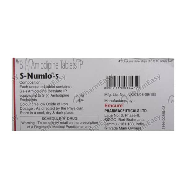 S Numlo 5Mg Strip Of 10 Tablets