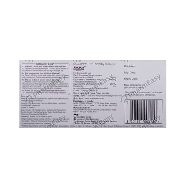 Sandocal 500mg Strip Of 30 Tablets