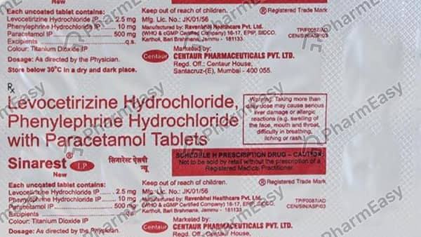 Sinarest Lp Strip Of 10 Tablets