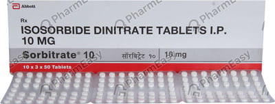 Sorbitrate 10mg Strip Of 50 Tablets