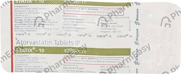 Statix 10mg Strip Of 10 Tablets
