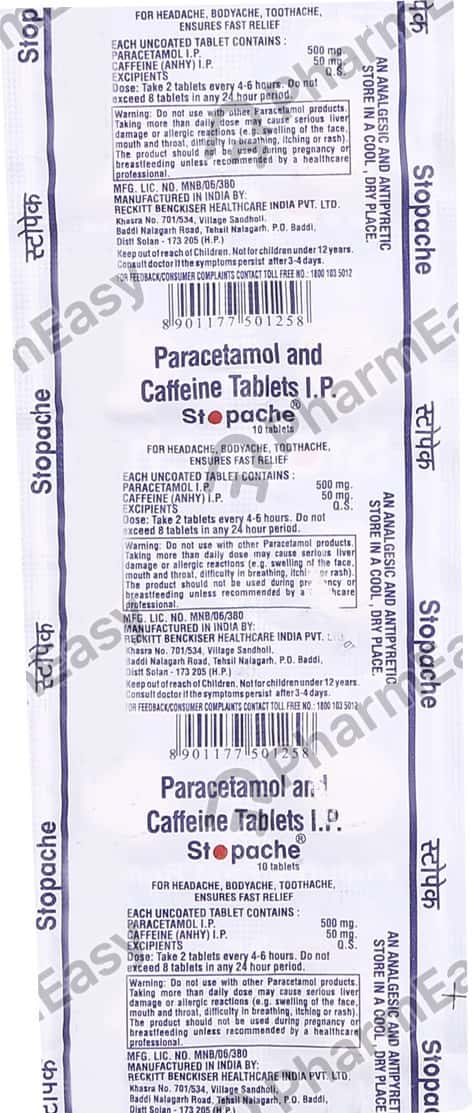 Stopache Strip Of 10 Tablets