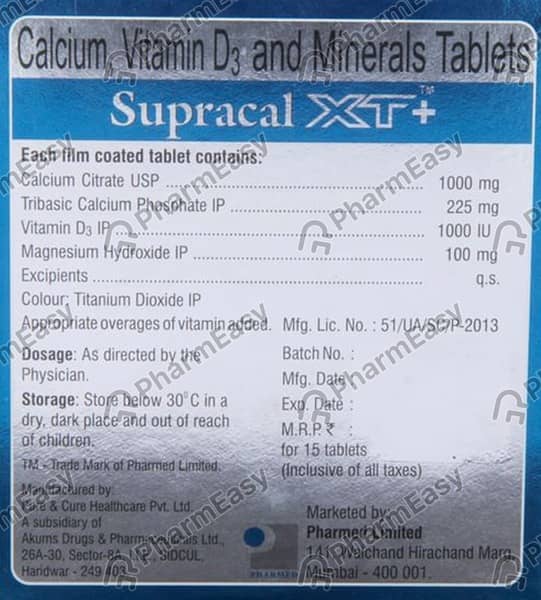 Supracal Xt Strip Of 15 Tablets