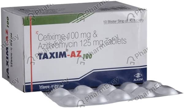 Taxim Az 100Mg Strip Of 10 Tablets