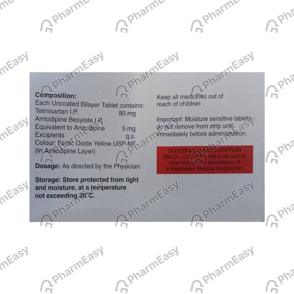 Telma Am 80mg Strip Of 10 Tablets