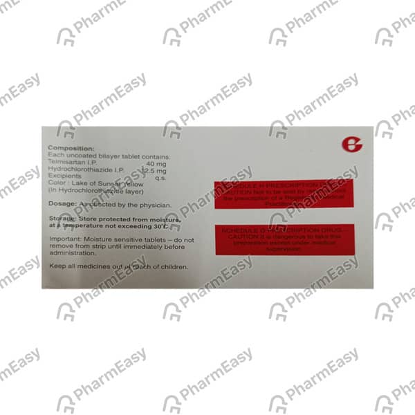 Telma H 40mg Strip Of 10 Tablets