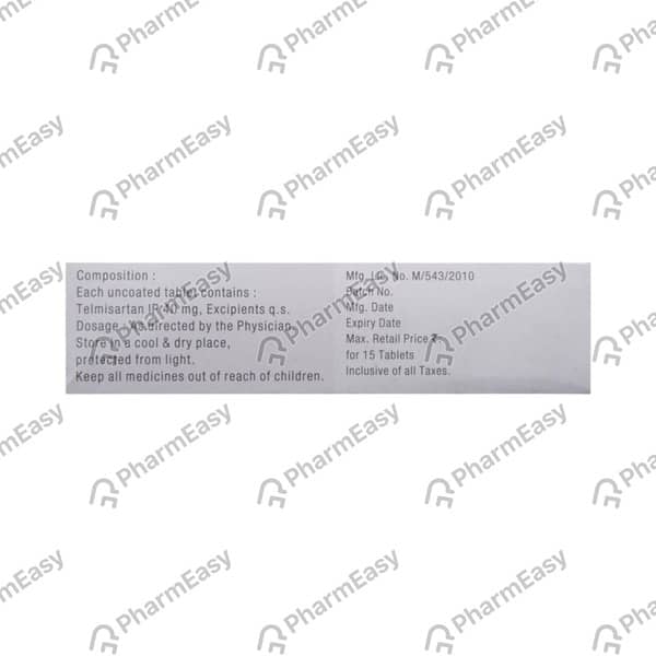Telsar 40Mg Strip Of 10 Tablets