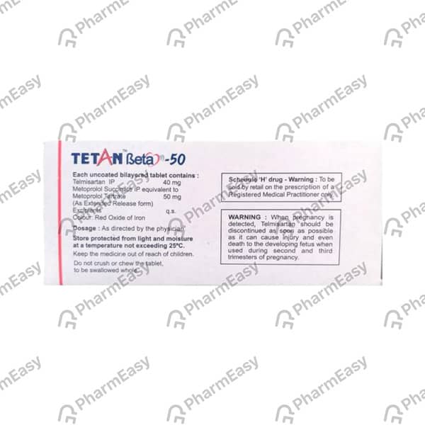 Tetan Beta 50mg Strip Of 10 Tablets