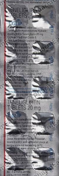 T Glip 20mg Strip Of 10 Tablets