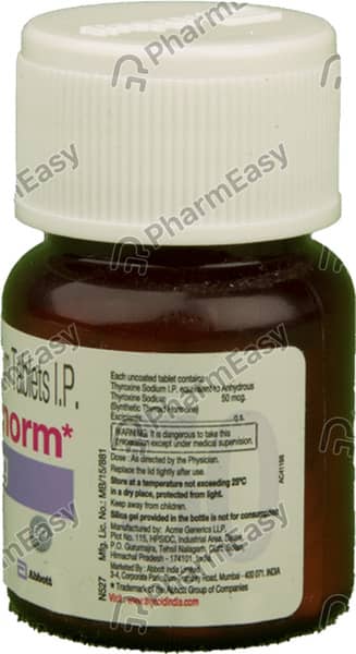 Thyronorm 50mcg Bottle Of 100 Tablets