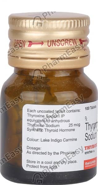Thyrox 25mcg Bottle Of 100 Tablets