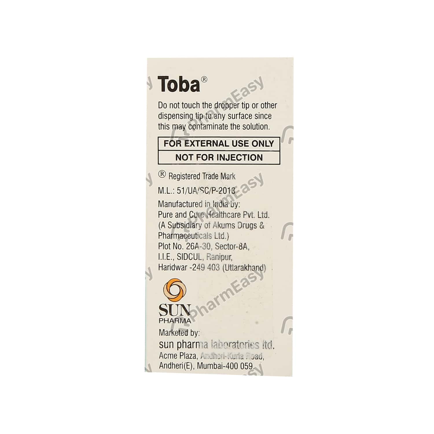 Toba 0.3 Eye Drop (5) Uses, Side Effects, Dosage, Composition