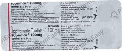 Topamac 100mg Strip Of 10 Tablets