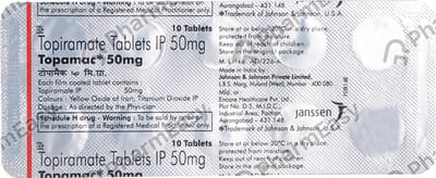 Topamac 50mg Strip Of 10 Tablets