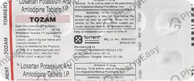 Tozam 50/5mg Strip Of 10 Tablets