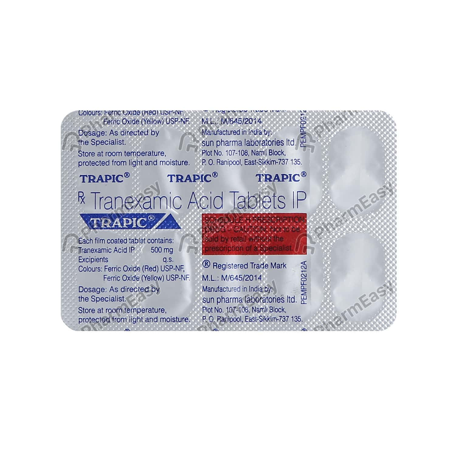 Trapic 500 Mg Tablet 10 Uses Side Effects Dosage Composition Price Pharmeasy