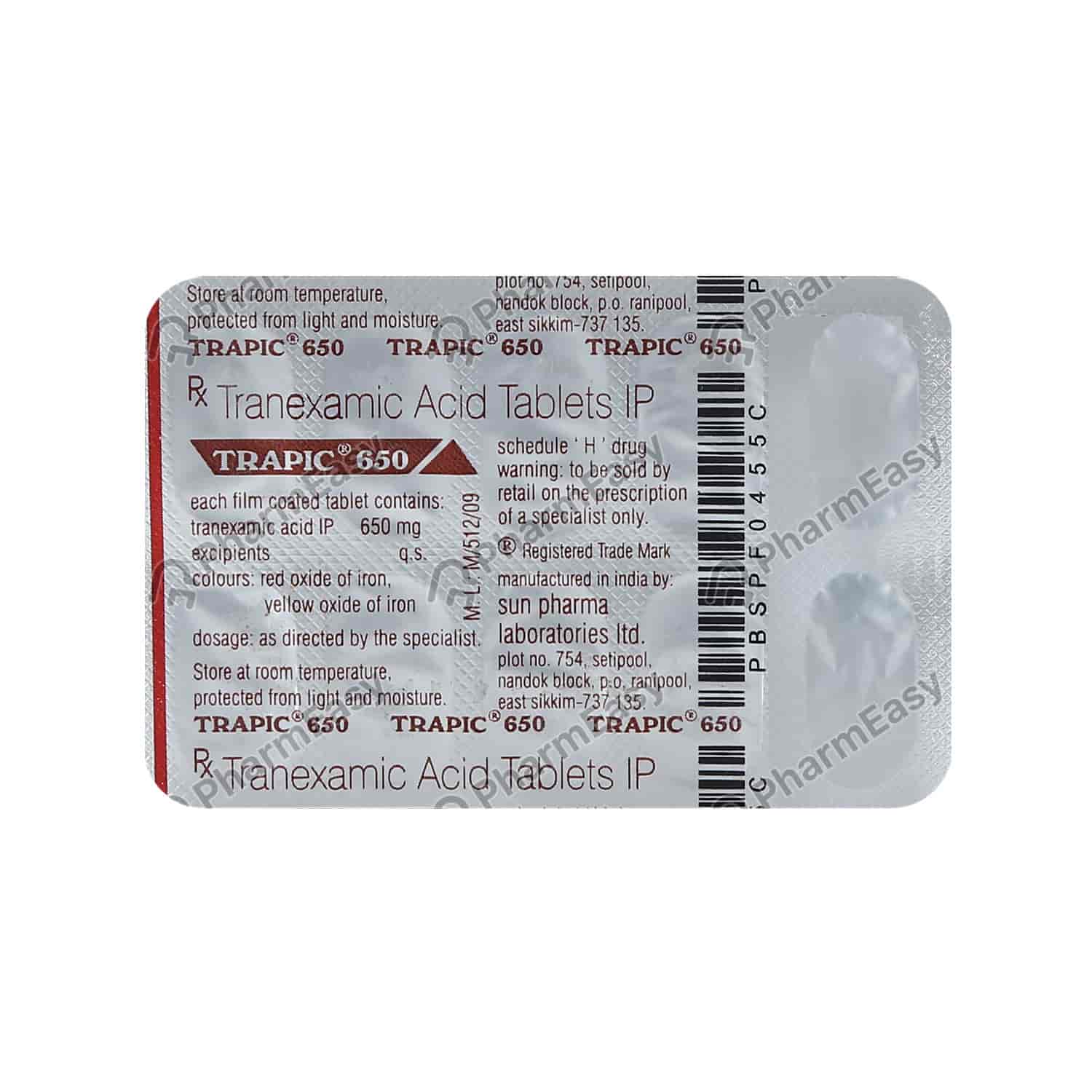 Trapic 650mg Tablet 10'S - Uses, Side Effects, Dosage, Composition ...