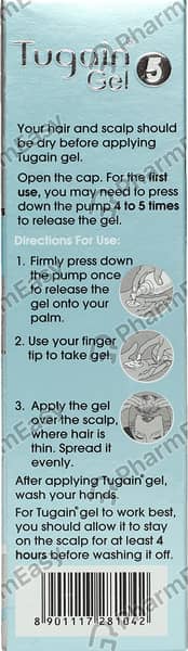 Tugain 5% Minoxidil Bottle Of Of 60Gm Gel