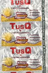 TUSQ D HONEY LEMON FLAVOUR STRIP OF 6 COUGH LOZENGES