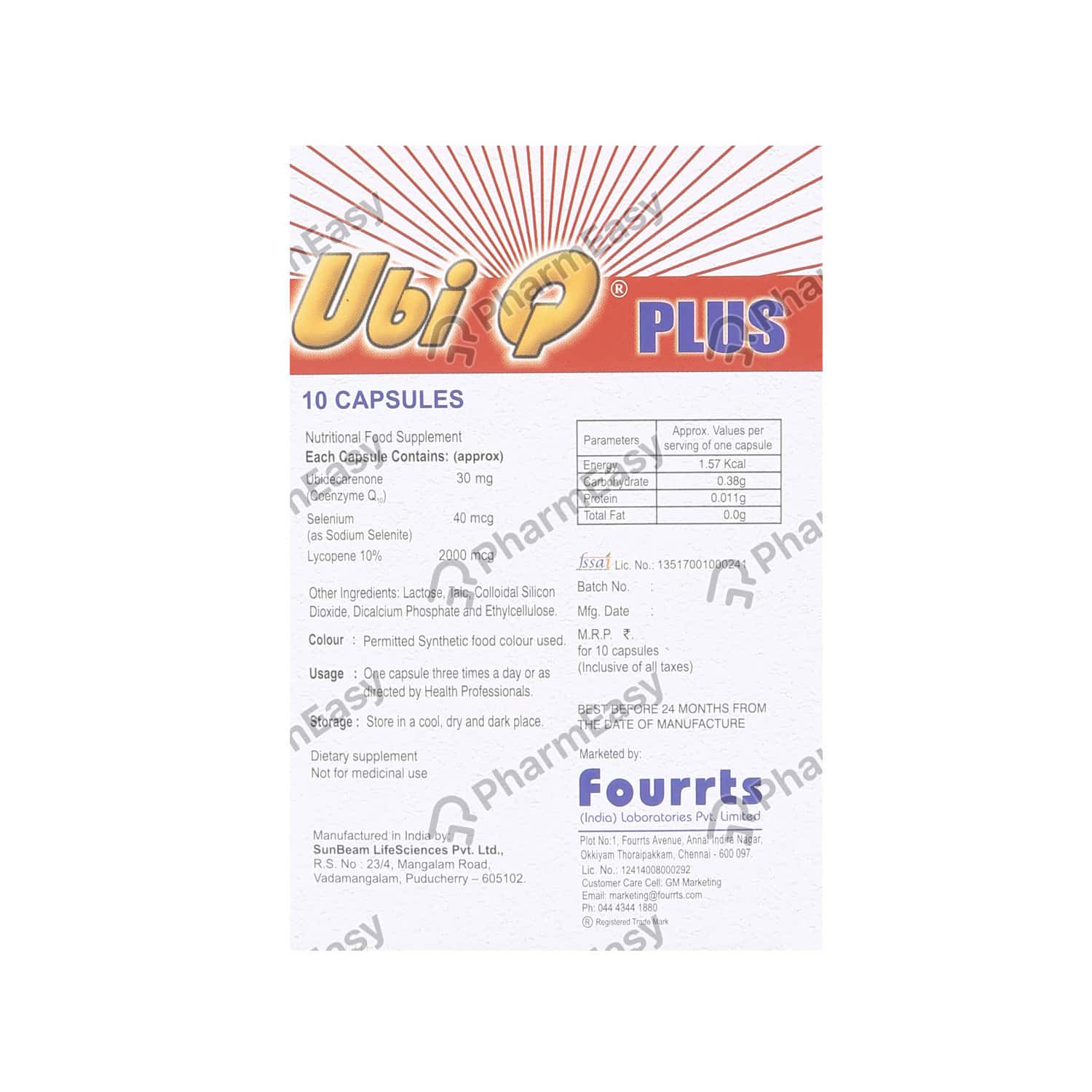Buy Ubi Q Plus 30 MG Capsule (10) Online at Flat 15 OFF PharmEasy