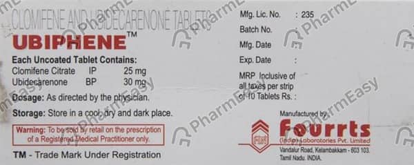 Ubiphene 25Mg Strip Of 10 Tablets