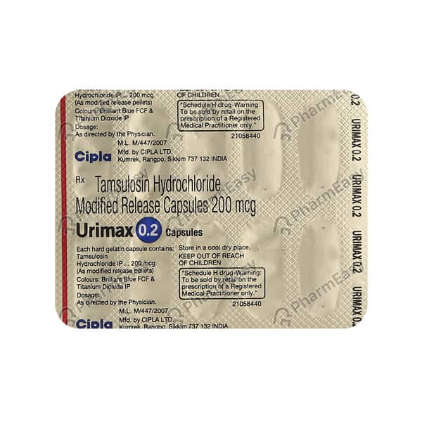 Urimax 0.2mg Strip Of 10 Capsules
