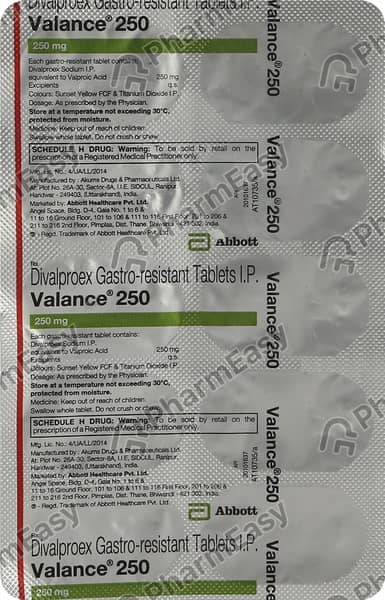 Valance 250Mg Tablet