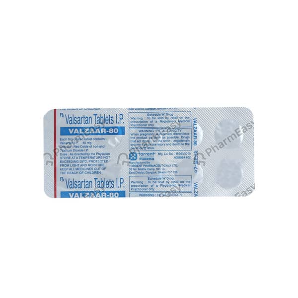Valzaar 80mg Strip Of 10 Tablets